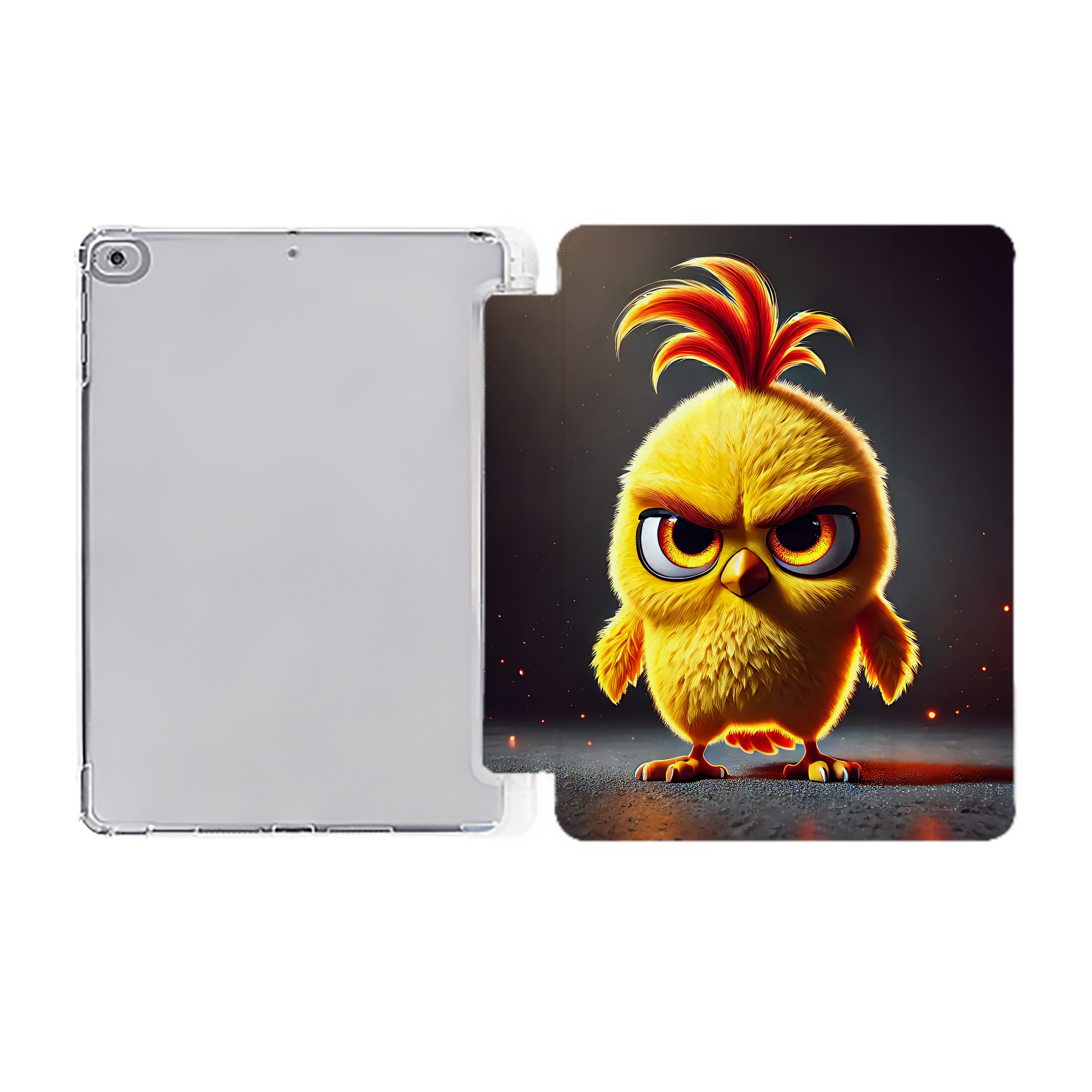 （画像用） Angry Birds アングリーバード IPad ケース ペン収納付き 三つ折りスタンド PUレザー×シリコン 対応機種9.5/10.5/10.9インチ
